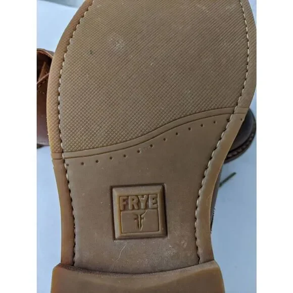 Frye James Crepe‎ Brown Leather Plain Toe Oxfords Mens Size 8.5
